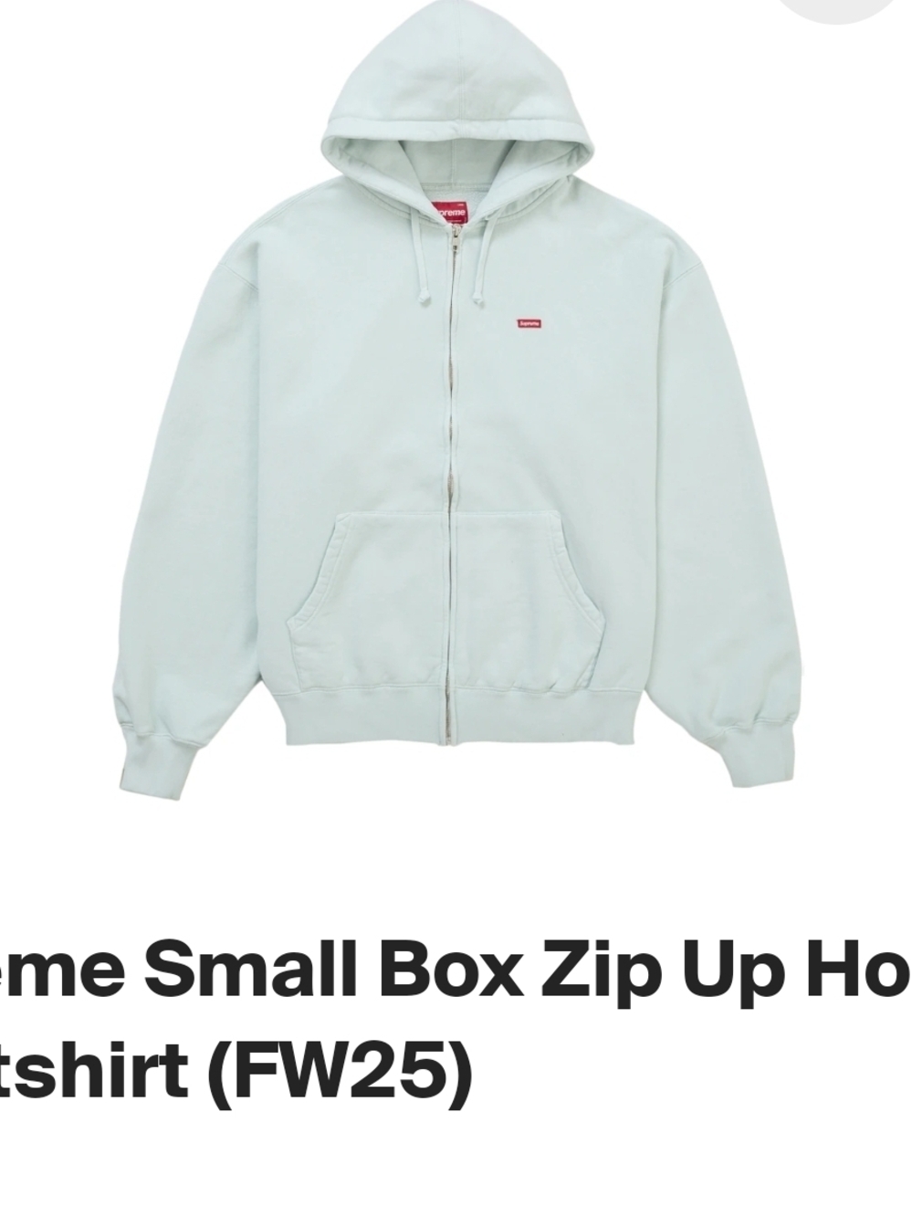 Supreme Small Box Logo Zip-up Mint Green Size XXL Brand New 100% Authentic